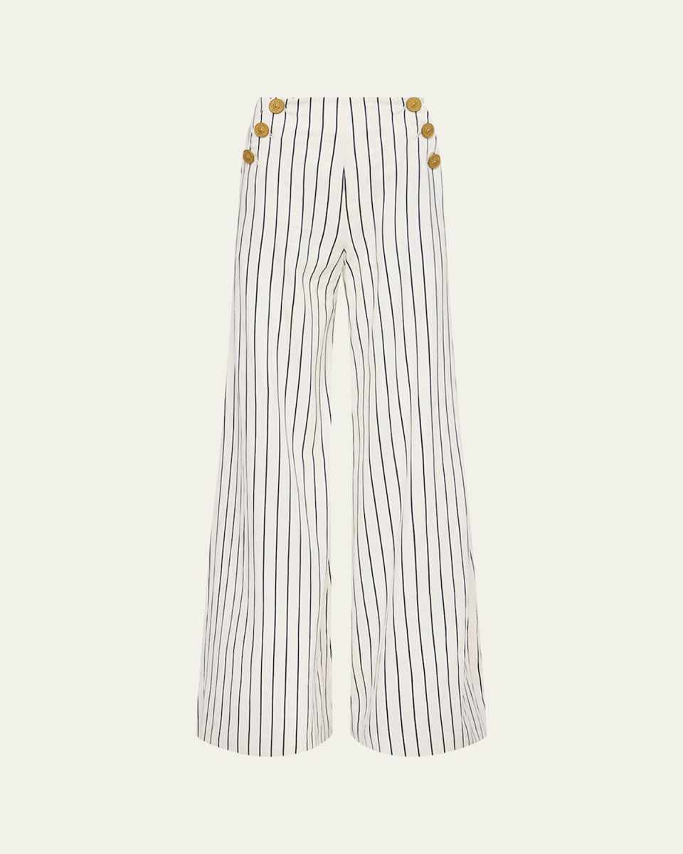 Kingston Striped Wide-Leg Pants